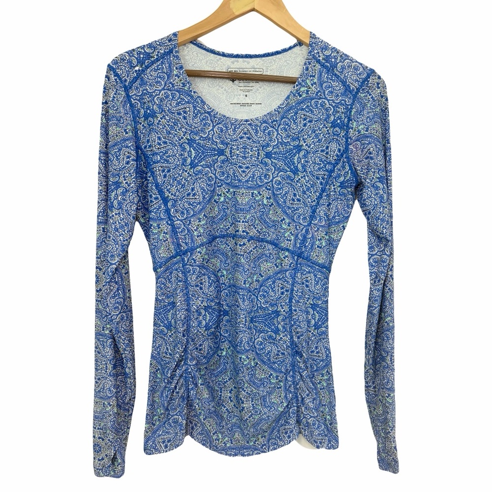 Coolibar Paisley Long Sleeve UPF 50+ Sun Protection Swim Shirt Rash Guard Sz S